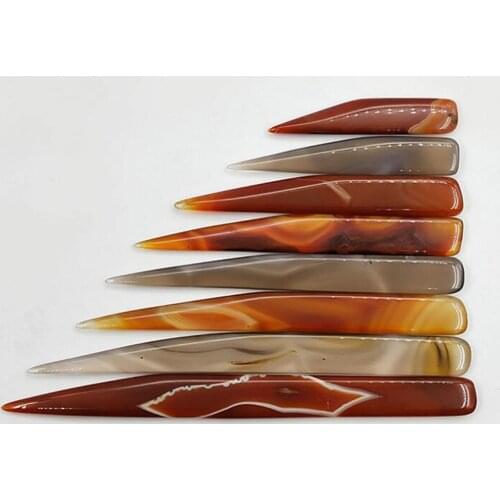 8PCS Agate Knives for Jewelry Ring Agate Burnisher Knife Jewelry Polisher Craft Polishing Tool
