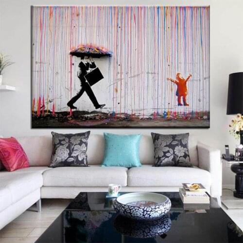 Umbrella Abstract Painting Waterproof Painting Home Decoration Frameless Canvas Painting Wall Pictures for Living Room Art
