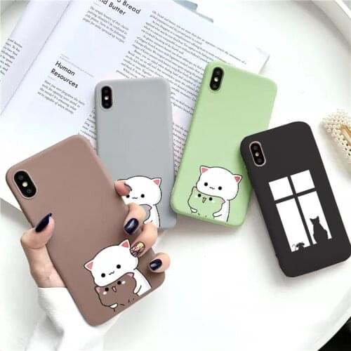 Candy Color Case For Huawei Y7a Y5P Y6P Y7 Y9 Prime 2019 Mate 20 P20 P30 P40 Lite P Smart 2021 Honor 8X 10i 20 Pro Case Cut Cats