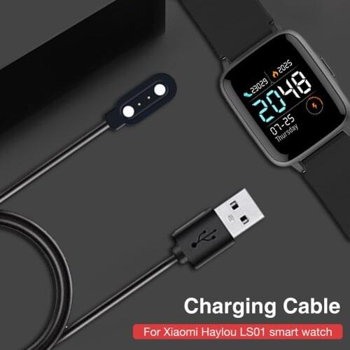 Smartwatch Dock Charger Adapter USB Charging Cable Base Cord Wire For Xiaomi Haylou Solar LS01 Smart Watch Charger