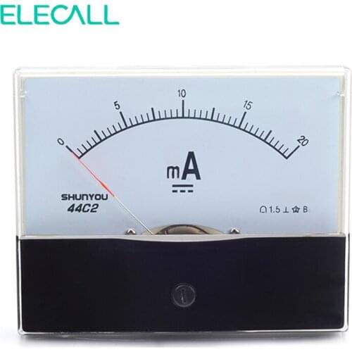 ELECALL 44C2 20mA Ammeter Analog Current Test Meter DC Mechanical Header Ammeter