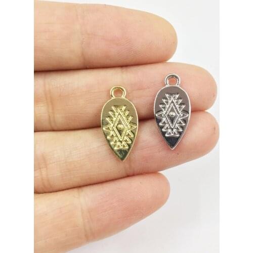 Eruifa 20pcs 15*6mm Eye Tear print gold/Silver plated Zinc alloy Charms Pendant Jewelry DIY Necklace 2 colors