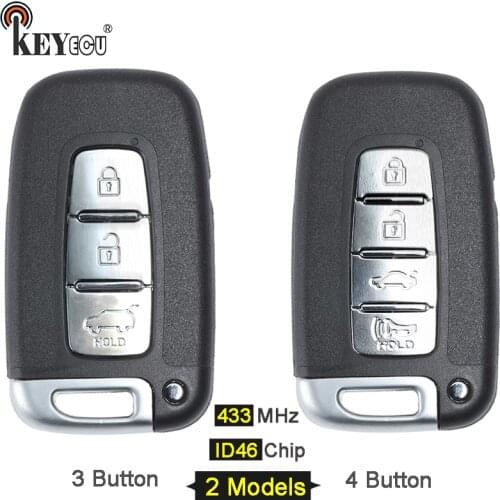 KEYECU 433MHz ID46 Chip FCC: SY5HMFNA04 3/ 4 Button Remote Key Remote Car Key Fob for Kia K2 K5 New Sportage Soul Sportage