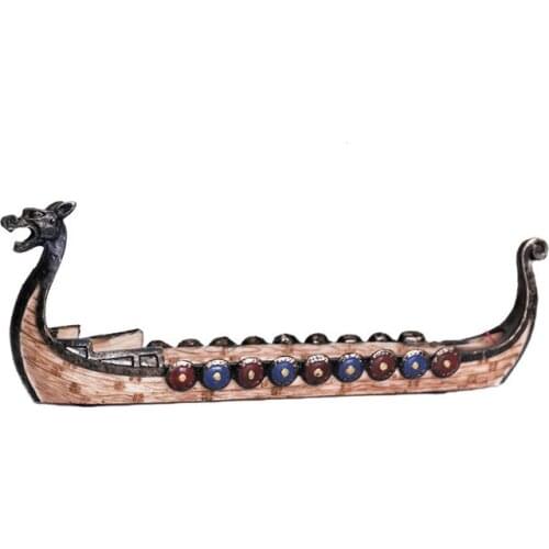 INCENSE BURNER DRAGON BOAT WOOD FIGURINES HOME DESKTOP DECOR TRADITIONAL CHINESE ANIMAL MINIATURES INCENSE STICK HOLDER ORNAMENT