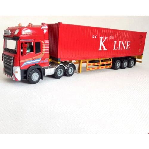 1:50 Scale Alloy Semi-trailer Metal Truck Trailer Container Truck High Simulation Diecast Model Engineering Vehicle Lifelike Toy