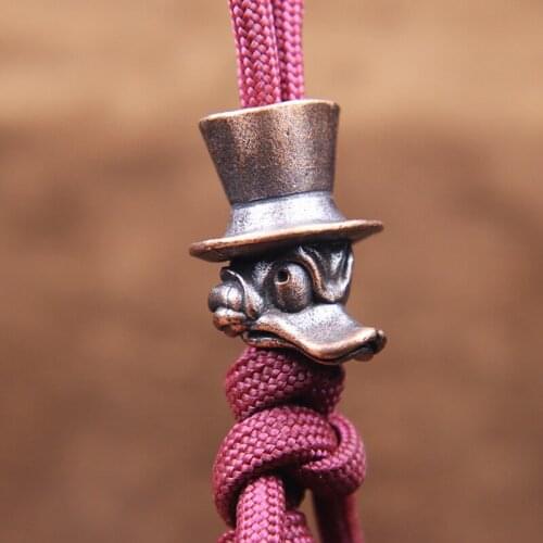 Cartoon Anime Character Duck Brass Knife Bead Jewelry DIY Paracord Hangings Accessories Animal EDC Outdoor Tool Lanyard Pendants