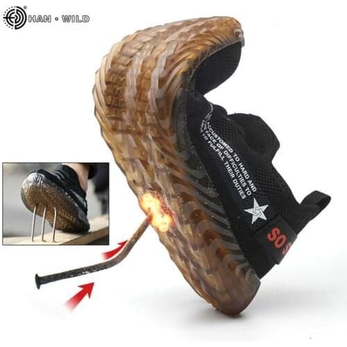 Steel Toe Cap Men Work Safety Boots 2019 Brand Soft Light Steel Mid Sole Impact Resistant Soft Male Shoes Plus Size 36-46