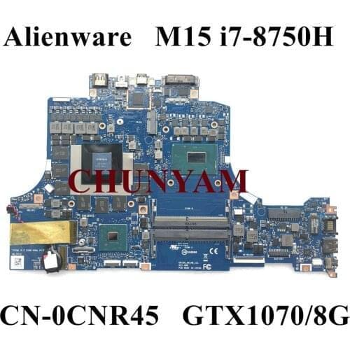NEW i7-8750H GTX1070 8GB For DELL Alienware 15" M15 R1 Game Laptop Notebook Motherboard CN-0CNR45 CNR45 Mainboard 100% Tested
