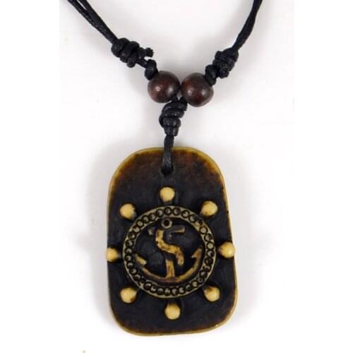 Rudder Resin Pendant Necklaces sailor seaman mariner Amulet Lucky Gift Cool Tribal Totem Fashion Jewelry
