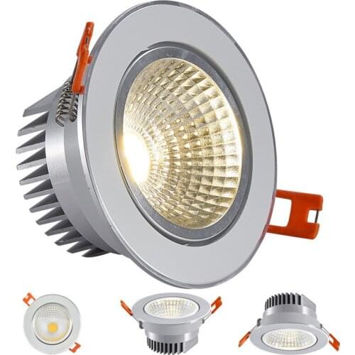Dimmable LED Downlight Embedded Ceiling Light 5W 7W 9W 12W 15W 18W Living Room Bedroom Home Lighting 110/240V COB Spotlight