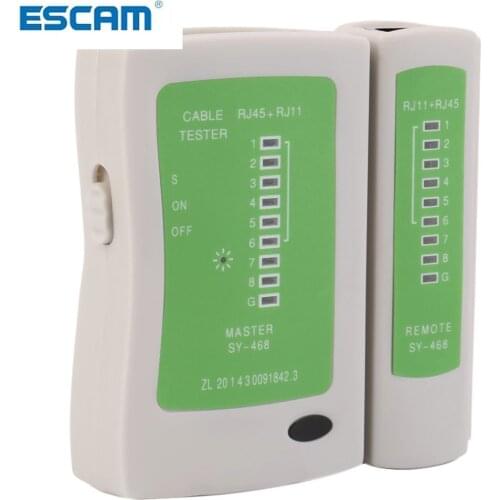 ESCAM Professional Network Cable Tester RJ45 RJ11 RJ12 CAT5 UTP LAN Cable Tester Detector Remote Test Tools Networking