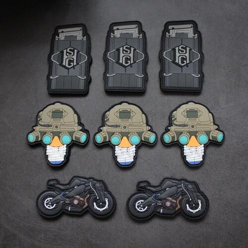 Q Version Motorcycle Four Eyes Night Vision PVC Silicone Patch Velcro Tactical Badge Helmet Magazine Clip Sticker Armband