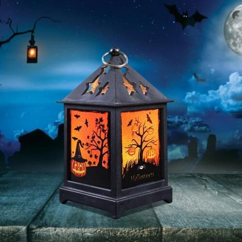 Retro Halloween Candle Lamp Pumpkin Skull With LED Light Candle Halloween Decoration Pumpkin Witch Skull Lamp For Haloween Decor