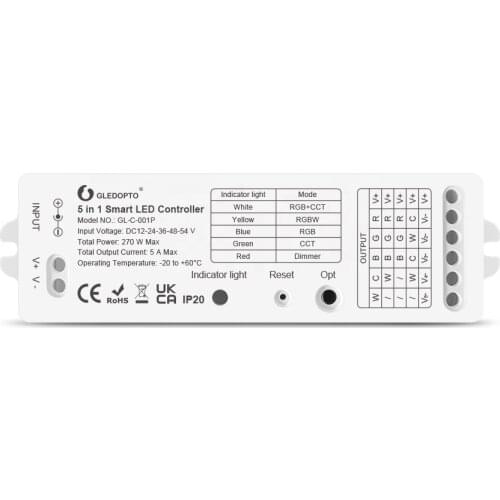 Zigbee 3.0 5 in 1 Smart Led Controller RGB CCT RGBW Dimmer Compatible Tuya Echo Smartthings Conbee Hub Alexa Google Home