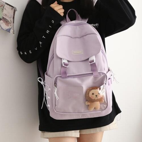 Japanese Fresh Backpack Women 2021 New School Backpacks for Teens College Student Large Capacity Purple Travel Bags Ladies