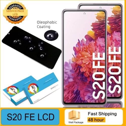 100% Original Display for SAMSUNG Galaxy S20 Fan Edition G780F G781F S20 FE 5G S20 Lite LCD with frame Touch Screen Repair Parts