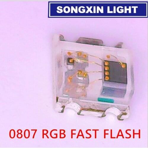 200PCS 2.0*1.8*0.8mm 2018 0805 0807 RGB FAST SLOW FLASH lamp LED RED BLUE GREEN Automatic flash Light beads 0805 smd led