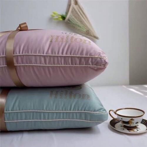 2021 Hilton solid color hotel home pillow manufacturers direct pillow five star hotel pillow core vacuum compression packaging