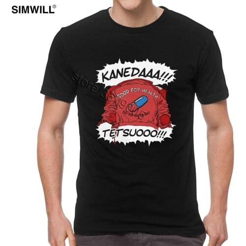 Akira Shotaro Kaneda Tshirt Mens Cotton Anime Neo Tokyo T Shirt Short Sleeve Round Collar Tee Shirt Vintage T-Shirts Slim Fit