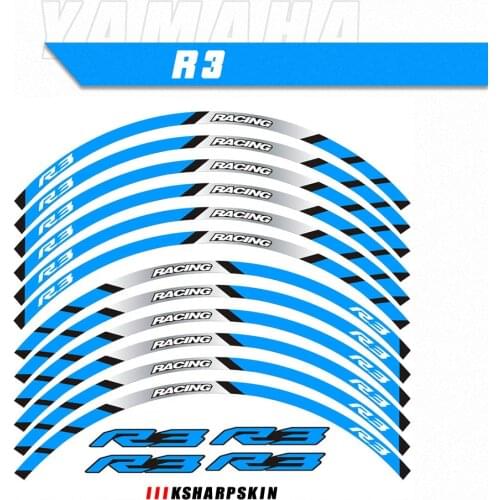 Motorcycle Racing equipment Accessories Wheel Tire Rim Decoration Adhesive Reflective Decal Sticker For Yamaha YZF R3