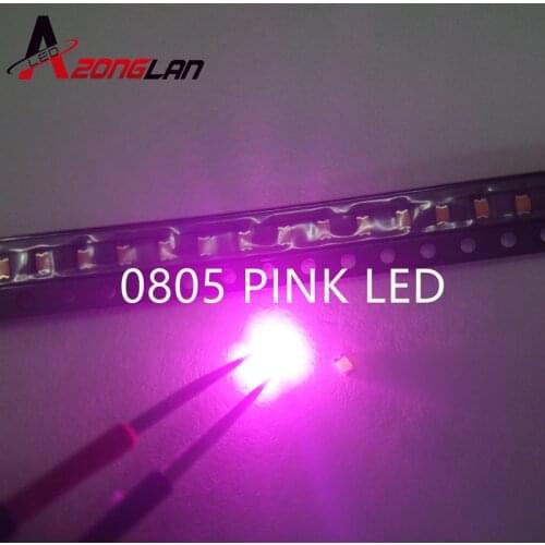 Free Shipping 100pcs 0805 2012 SMD/SMT Surface Mount Pink Ultra Bright LED SMD Light Emitting Diode LED Diode Lamp