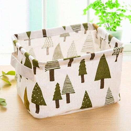 Brand Storage Basket Cute Linen Desk Storage Box Holder Jewelry Stationery Office Organizer Case Organizer For Cosmetics