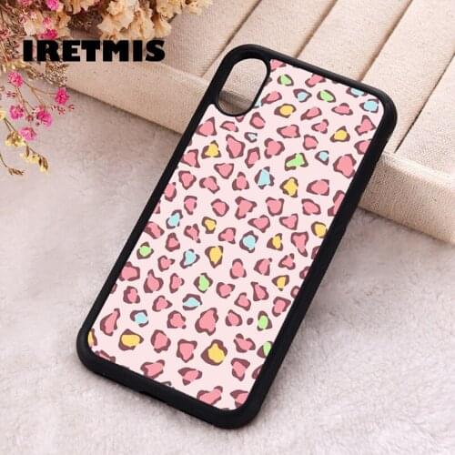 Iretmis 5 5S SE 2020 phone cover cases for iphone 6 6S 7 8 Plus X Xs Max XR 12 MINI Pro Soft Silicone TPU Pinky leopard