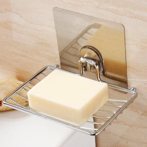 Stainless Steel Strong adhesive Bathroom Soap Holder Shower Soap Dish Holder Shower Tray Bathroom Accessories 5003