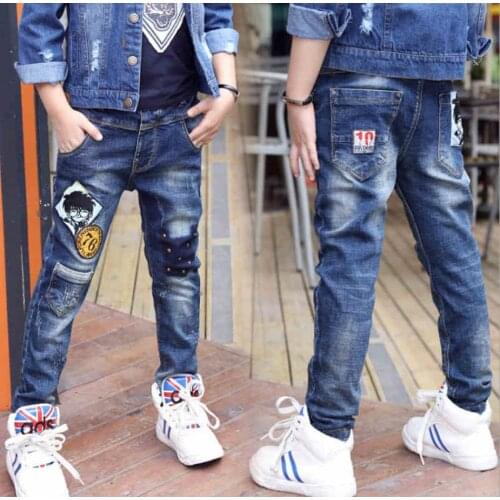 Kids Boys Clothes Skinny Jeans Classic Pants Children Denim Clothing Trend Long Bottoms Baby Boy Casual Trousers 3-13Y