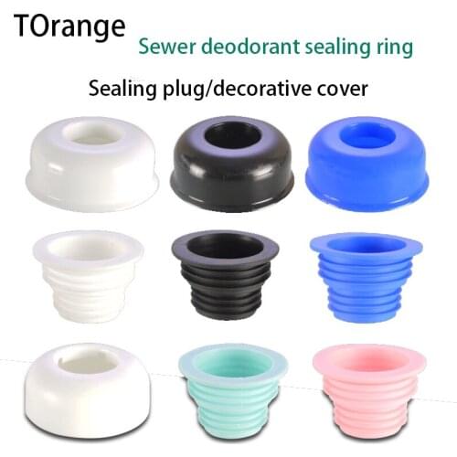 Bathroom wash basin sink pipe deodorant sealing ring decorative cover 40/50/75 silicone plug anti-return water and insect