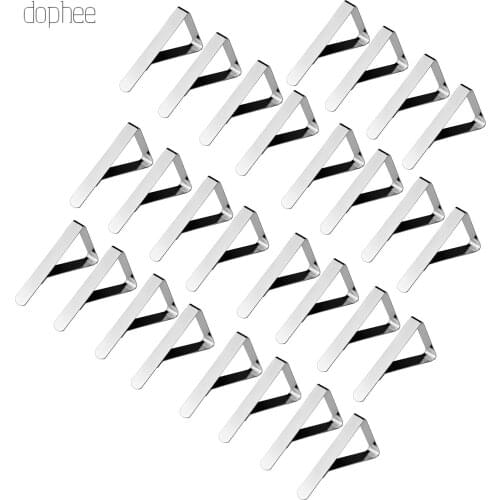 Dophee 12/24pcs Stainless Steel Tablecloth Tables Cover Clips Holder Clamps For Home Marquees Wedding Party Picnic