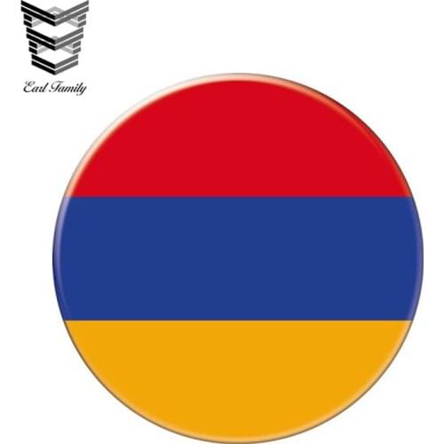 EARLFAMILY 13cm x 13cm Auto Moto Bike Suitcase Laptop Flag Round Armenia Decal Reflective Car Sticker Waterproof 3D Car Styling