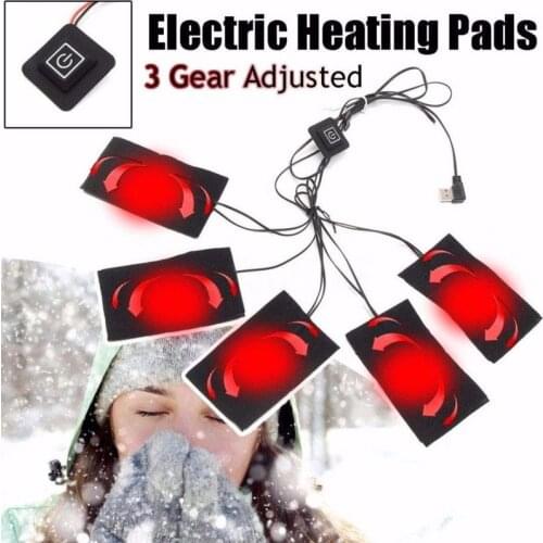 Electric Heating Pad USB Clothing Warmer Tool Winter Clothes Heater Durable Black Cushion Mobile Warm Gear Vest Pads