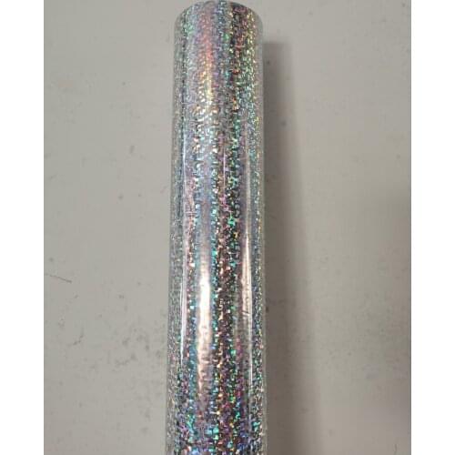Hot stamping foil holographic foil silver color labyrinth pattern hot press on paper or plastic 16cm x120m