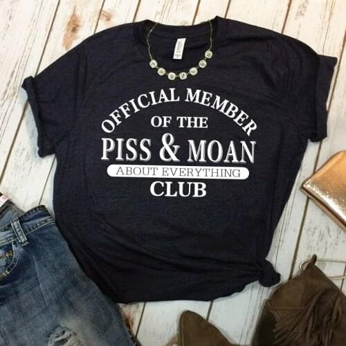 Calelinka Piss&Moan Club Letters Printed Women Humor Tshirts Short Sleeve Loose Cotton Summer Tops Tumblr Fashion Casual Tees