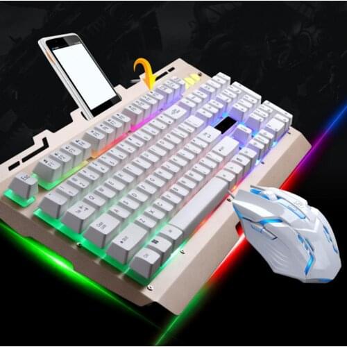 G700 Luminous RGB Light Wired Mouse Keyboard for Office 2021