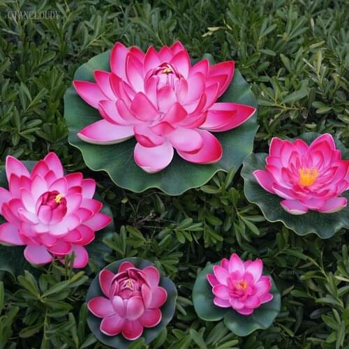 Artificial Rose Lotus Leaf leaves ponds flowers Water Lily Floating Pool home garden swimming Plants Wedding decoration D24