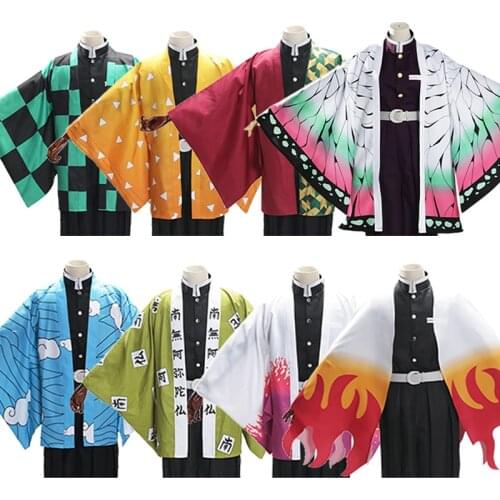 Kochou Shinobu Agatsuma Zenitsu Kamado Tanjirou Tomioka Giyuu Urokodaki Sakonji Cloak Cosplay Costume Demon Slayer Haori Kimono