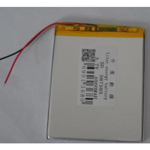 Large-capacity lithium polymer battery 587585 4000mah 3.7V thick 5.8 width 75 length 85 rechargeable battery