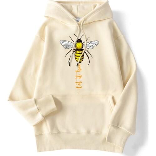 Let It Bee Cartoon Funny Print Men Hoody Hip Hop Fleece Clothes New Fitness Streetwear Casual Oversize Men Streetwear Autumn