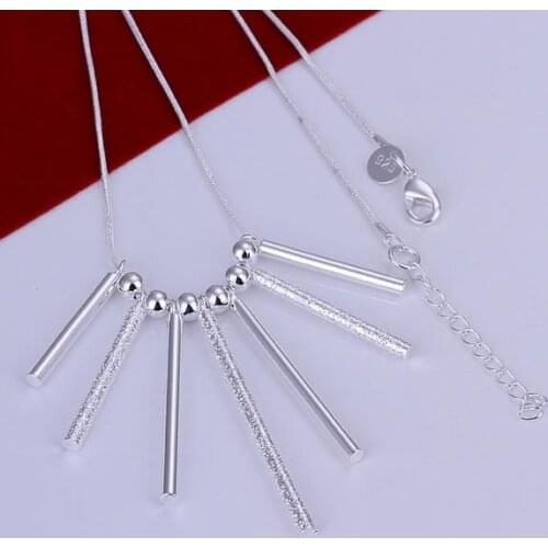 N094 Lucky Charm Silver Color Pendants For Women Jewelry Necklace Women Accessories Fashion Seven Column Necklace /degalvna