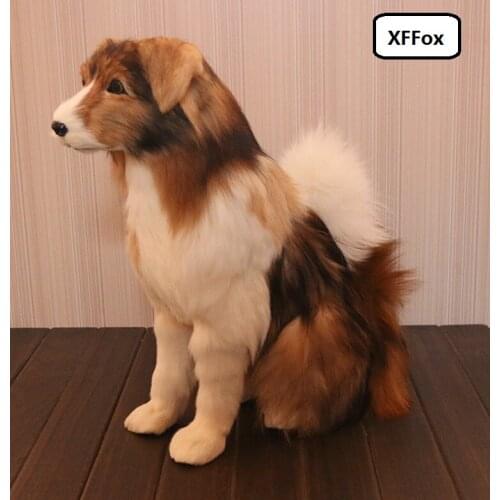 New simulation shepherd dog model polyethylene&furs big sitting dog doll gift about 46x43cm xf0745