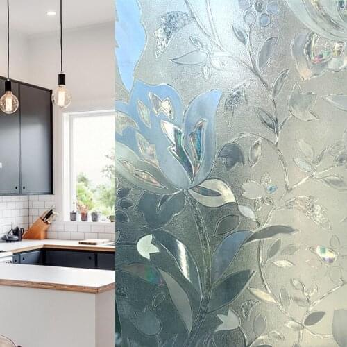 3D Window Film Privacy Decorative Waterproof Non-Adhesive Static Cling Glass Sticker Reuse For Home Kitchen Office