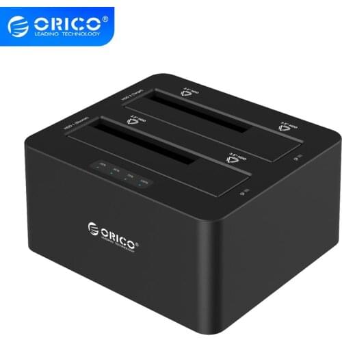ORICO 6629US3-C 2 Bay SATA to USB3.0 External Hard Drive Docking Station for 2.5/3.5HDD with Duplicator/Clone Function-Black
