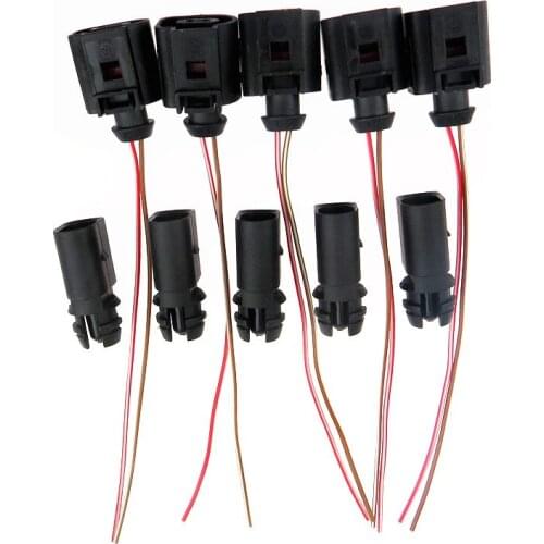 5 Set Air Temperature Sensor Plug Wiring 2 Pin Kit for Golf Passat Polo A3 A4 A5 A6 Q5 S4 TT R8 Yeti Rapid 6RD 820 535 1J0973702