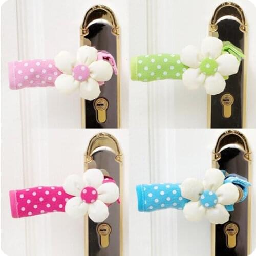 Pastoral Door Handle Cloth Cover Polka Dot Flower Door Handle Protective Case 4 Pieces/Lot 100% Cotton Door Handle Cover