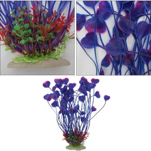 SENZEAL Artificial Water Grass Ornament Aquarium Underwater Heart Shape Aquarium Plants Wealthy Glass Aquarium Fish Tank Decor