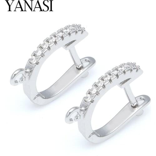 4 Colors Handmade Earrings Jewelry Material Classic Zircon Earring Hooks Accessories For Women DIY Dangle Earrings Jewelry