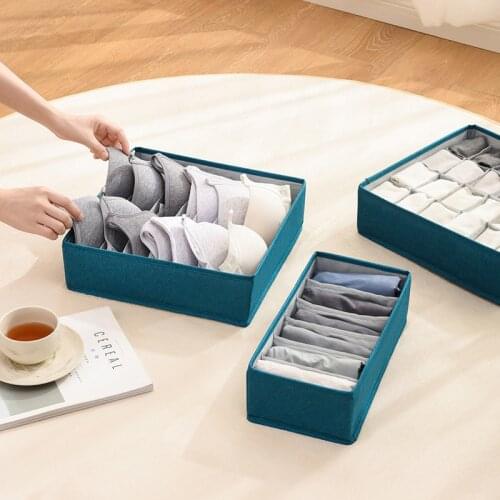 Foldable Underwear Storage Box Socks Bra Divider Drawer Closet Organizers Household Clothes Cabinet Storage Sorting Tools