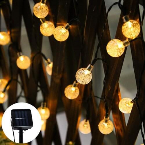 Solar Lamp 10M 50Led Crystal Ball Globe Luz Waterproof Warm White Fairy Light Garden Decoration Outdoor Solar Led String